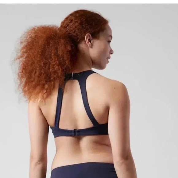 NWT Athleta 32 B/C Blue Maldives High Neck Bikini Top - Picture 4 of 8